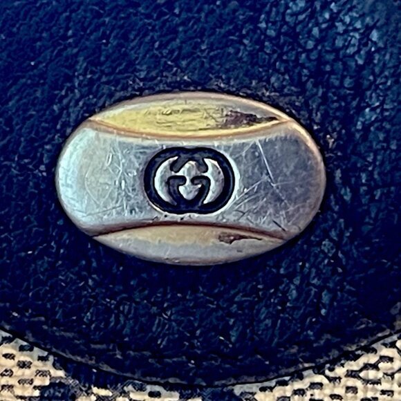 VTG GUCCI PVC Leather GG Supreme Crossbody Shoulder Bag Black Serial 89-02-068 - Picture 9 of 13